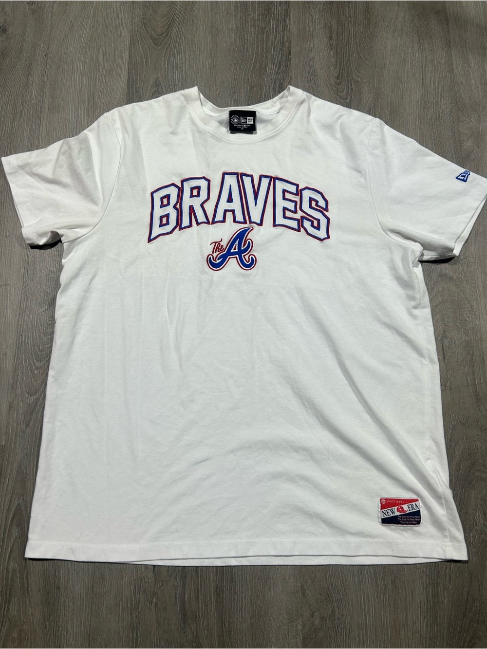 Atlanta Braves New Era White T-Shirt Sz XL